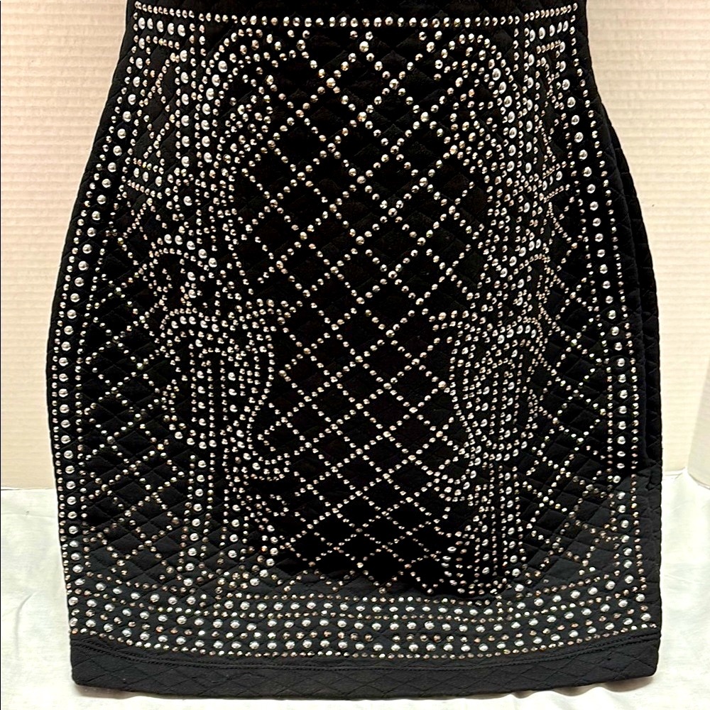 Bebe Black and Silver Sequin Bodycon Mini Dress - Picture 3 of 6